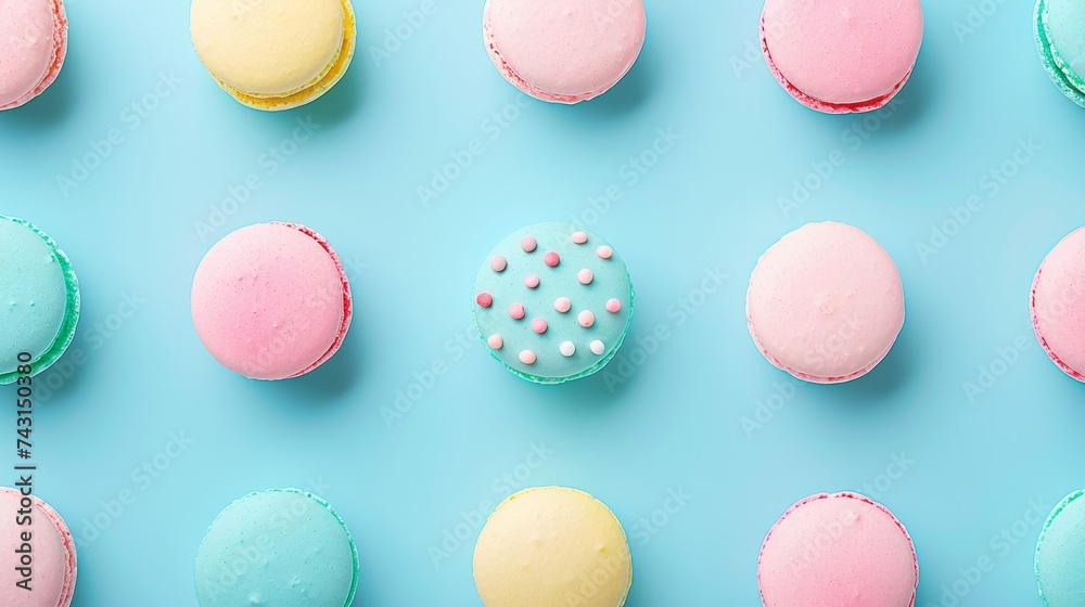 Obraz premium Assorted collection of vibrant macarons creating a colorful and lively background