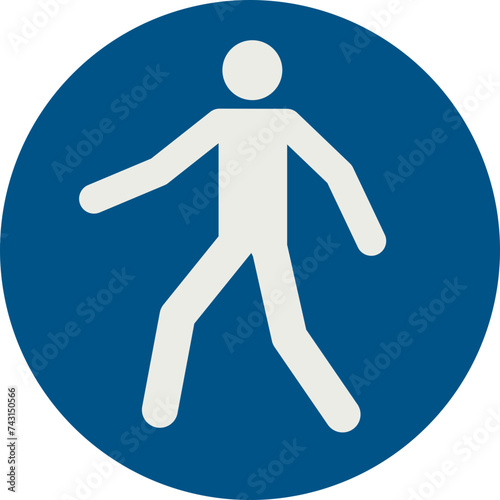 OBLIGATION SIGN PICTOGRAM, USE THIS WALKWAY ISO 7010 – M024, SVG