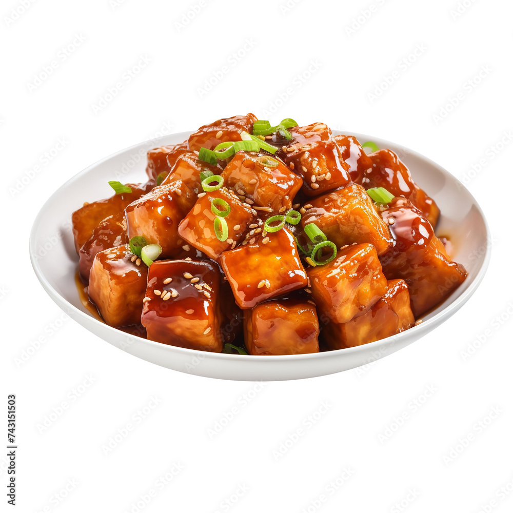 Tasty Yangnyeom chicken isolated on white background
Tasty Yangnyeom chicken isolated on white background