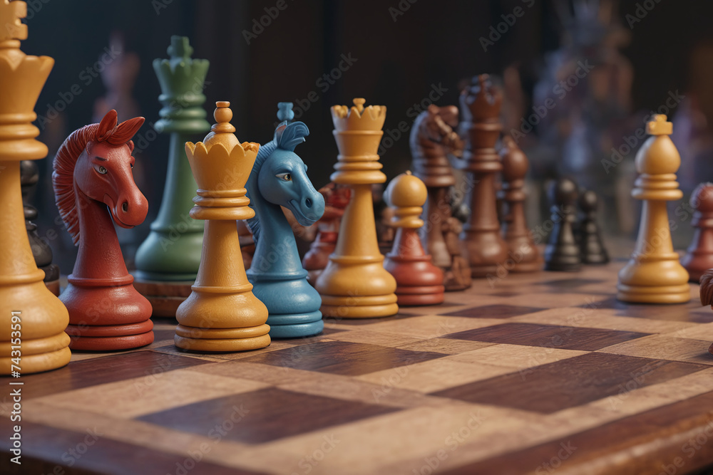 Chess figures on chess board Chess figures on chess board