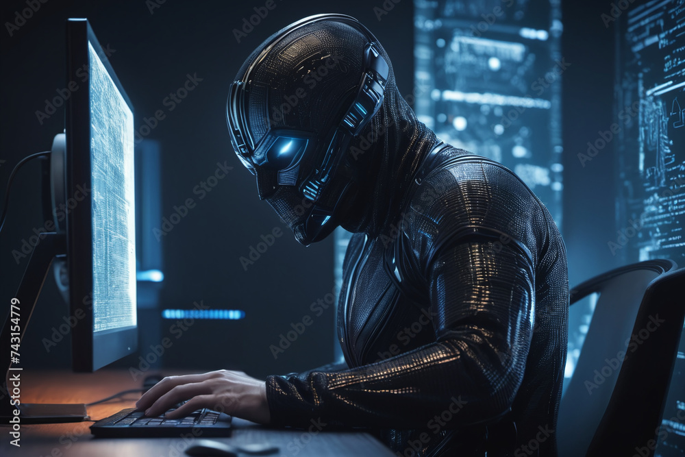Computer hacker stealig security data Computer hacker stealig security data