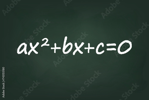 Quadratic Equation on Chalkboard background photo