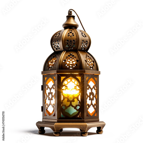 Beautiful Ramadan lantern fanous isolated on white background photo