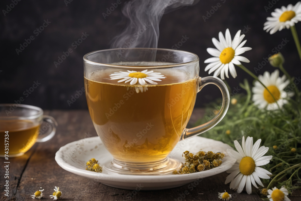 Hot tea in tea cup Hot tea in tea cup