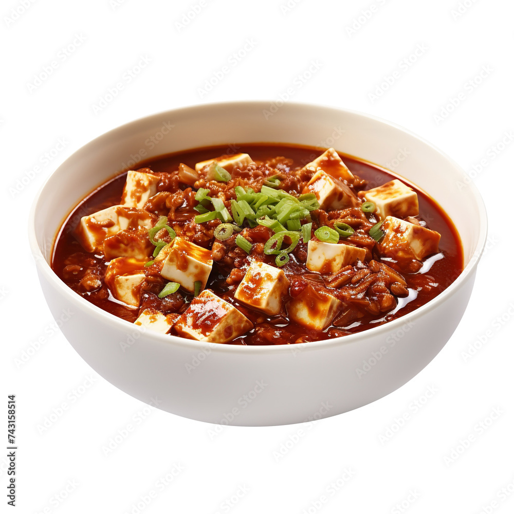Delicious Sichuan Mapo Tofu isolated on white background
Delicious Sichuan Mapo Tofu isolated on white background