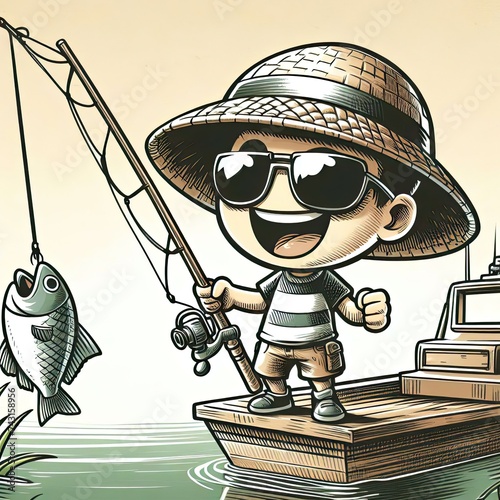 boy with a fishing rod