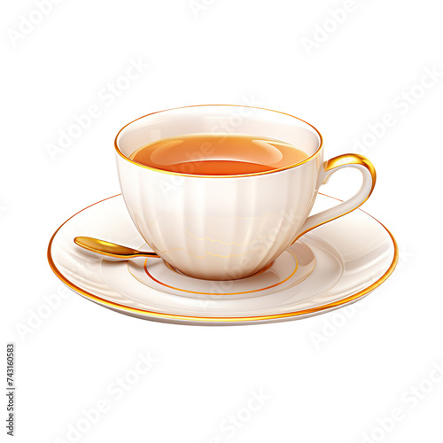 Marvelous hot tea isolated on white background