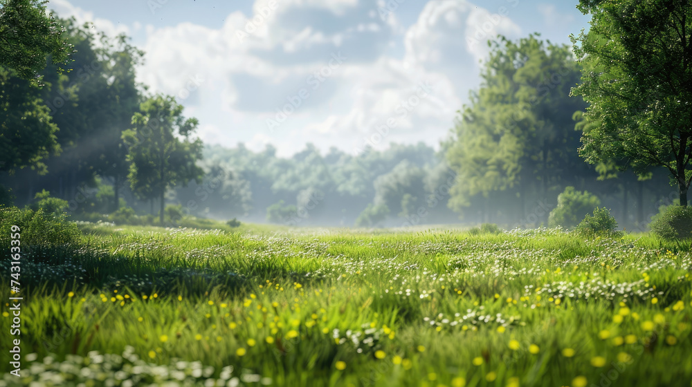 Nature landscape with grass