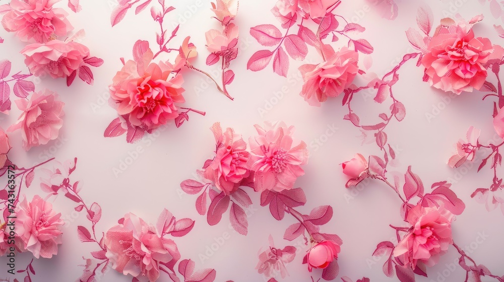 Obraz premium SEAMLESS pattern of pink peony blossoms