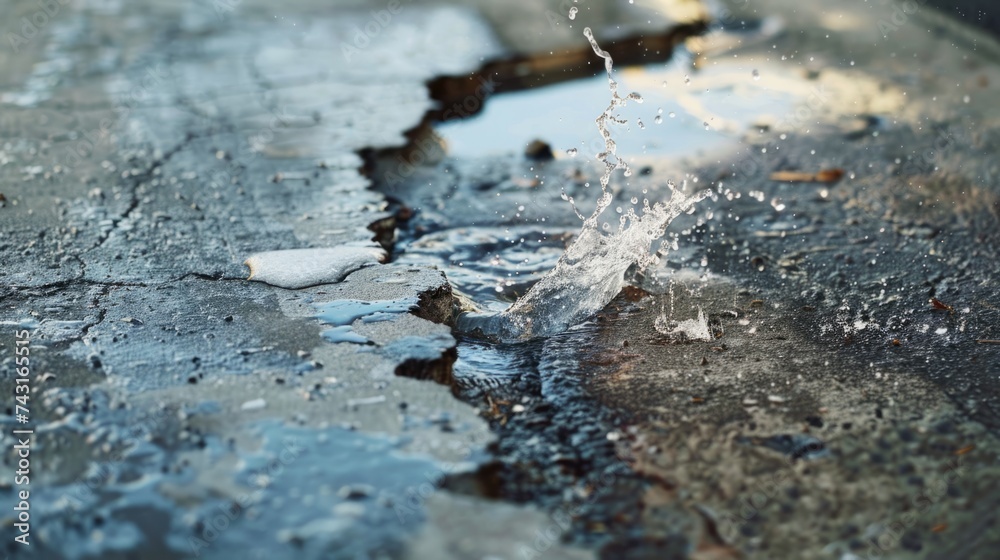 water splashing over a crack generative ai water splashing over a crack generative ai