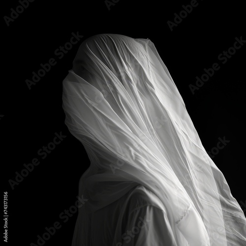 a person with a white veil