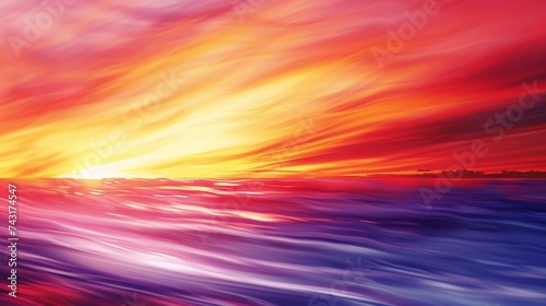 Superhero Woozie in an Abstract, Vivid, Enhanced Background of Red and Orange Sunsets