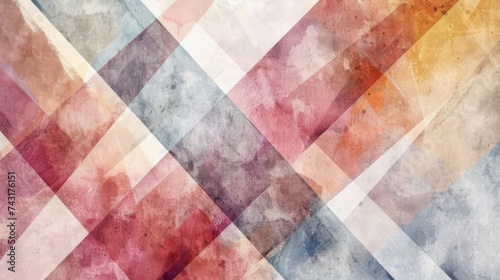 Abstract Watercolor Background with Soft Texture and Geometric Multicolored Pastel Artistic Blended Gradient Shapes