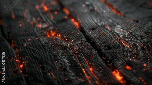 Superhero woozie abstract background with glowing ember enhances a charred textured display