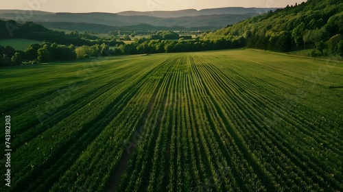 Green field  agricultural landscape