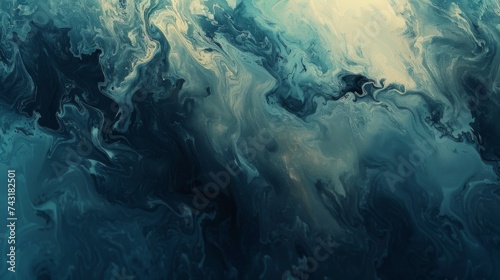 Abstract Background Art with High-Contrast Creative Texture in Blue and Turquoise Swirls