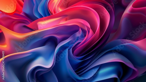 Creating an Abstract High-Contrast Vibrant and Colorful Background with Swirls Waves Texture Dynamic