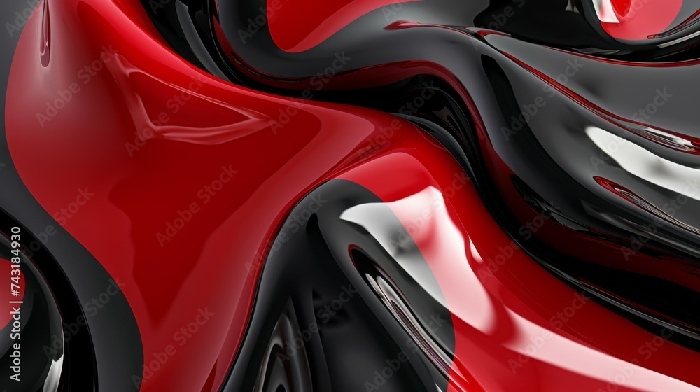 Superhero Woozie Abstract Background with High Contrast Red and Black Waves
