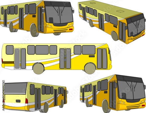 Vector sketch illustration of touring car design for tours at the zoo