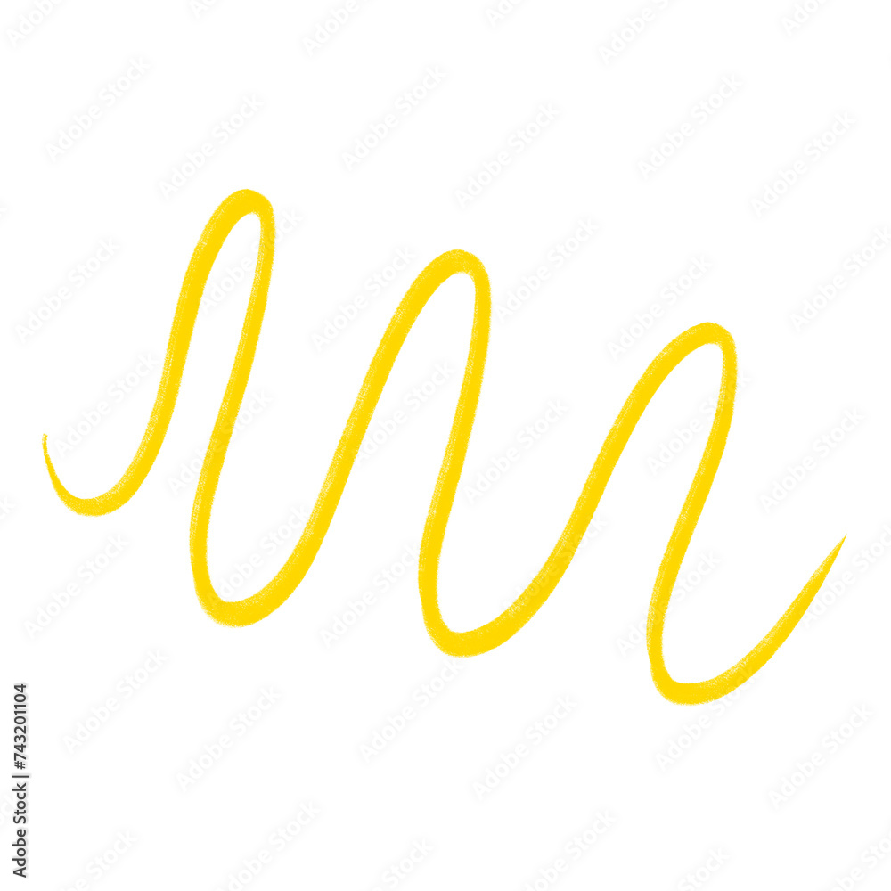 Yellow Squiggle Line Curved Divider Yellow Squiggle Line Curved Divider