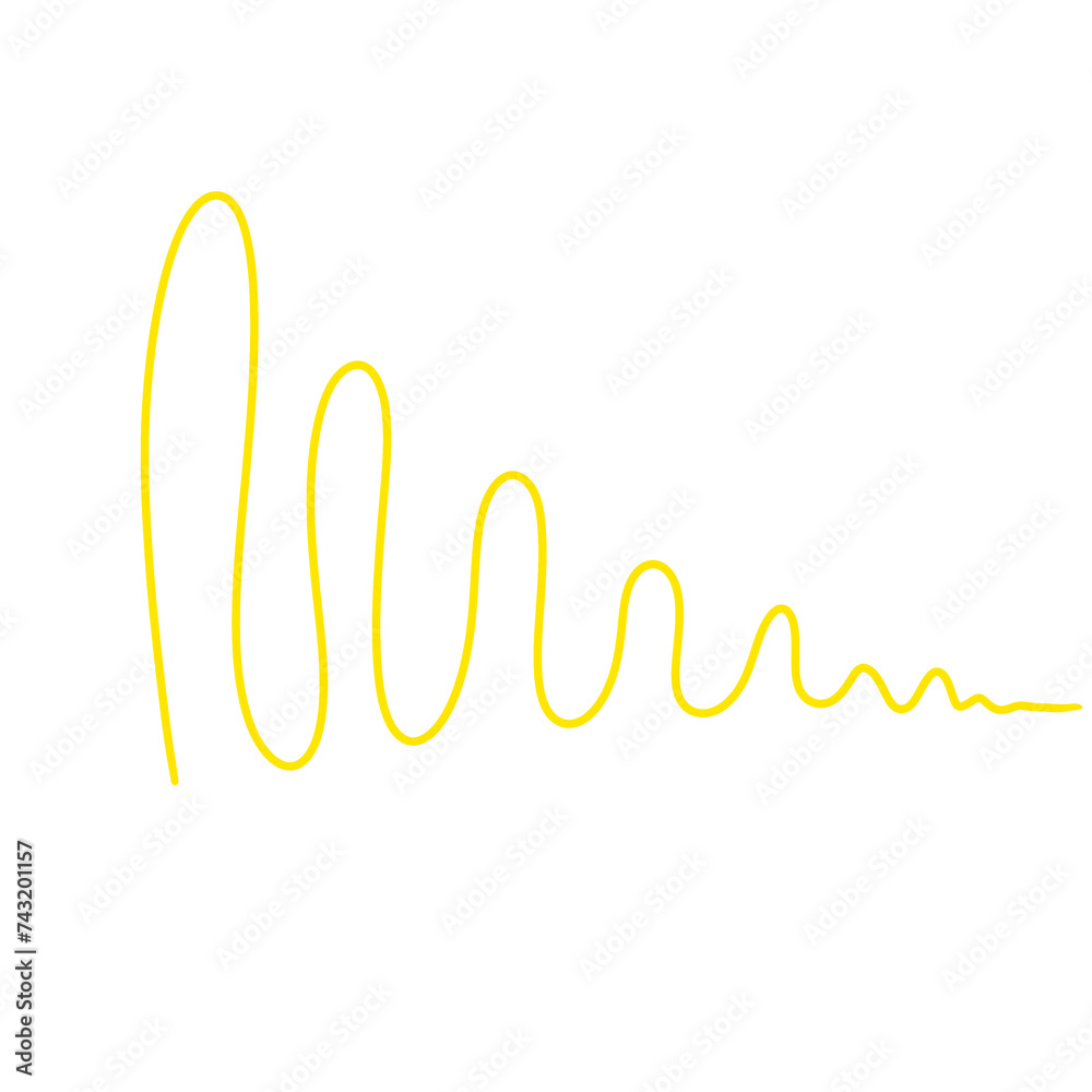 Obraz premium Yellow Squiggle Line Curved Divider 