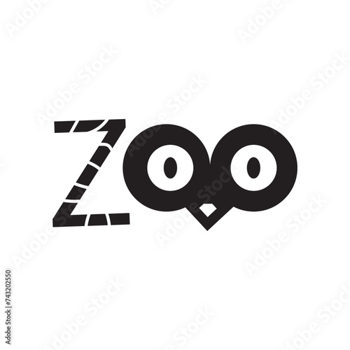 
Zoo logo with owl eyes sign
