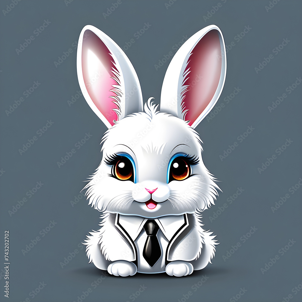 Obraz premium Captivating Charm: Exploring the Multifaceted Expressions and Gestures of Adorable Angora Rabbits.(Generative AI)