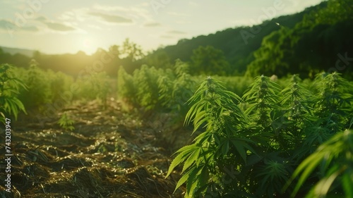 growing cannabis on a plantation photo taken 