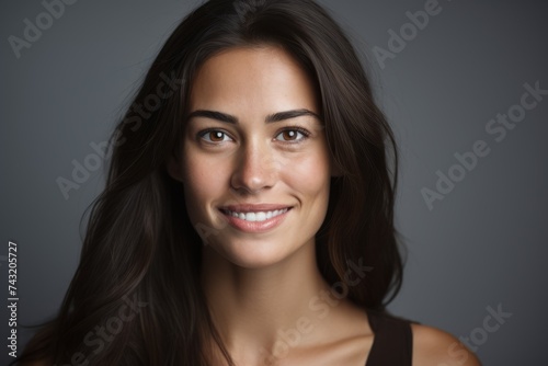 Portrait of a beautiful young woman smiling and looking at the camera