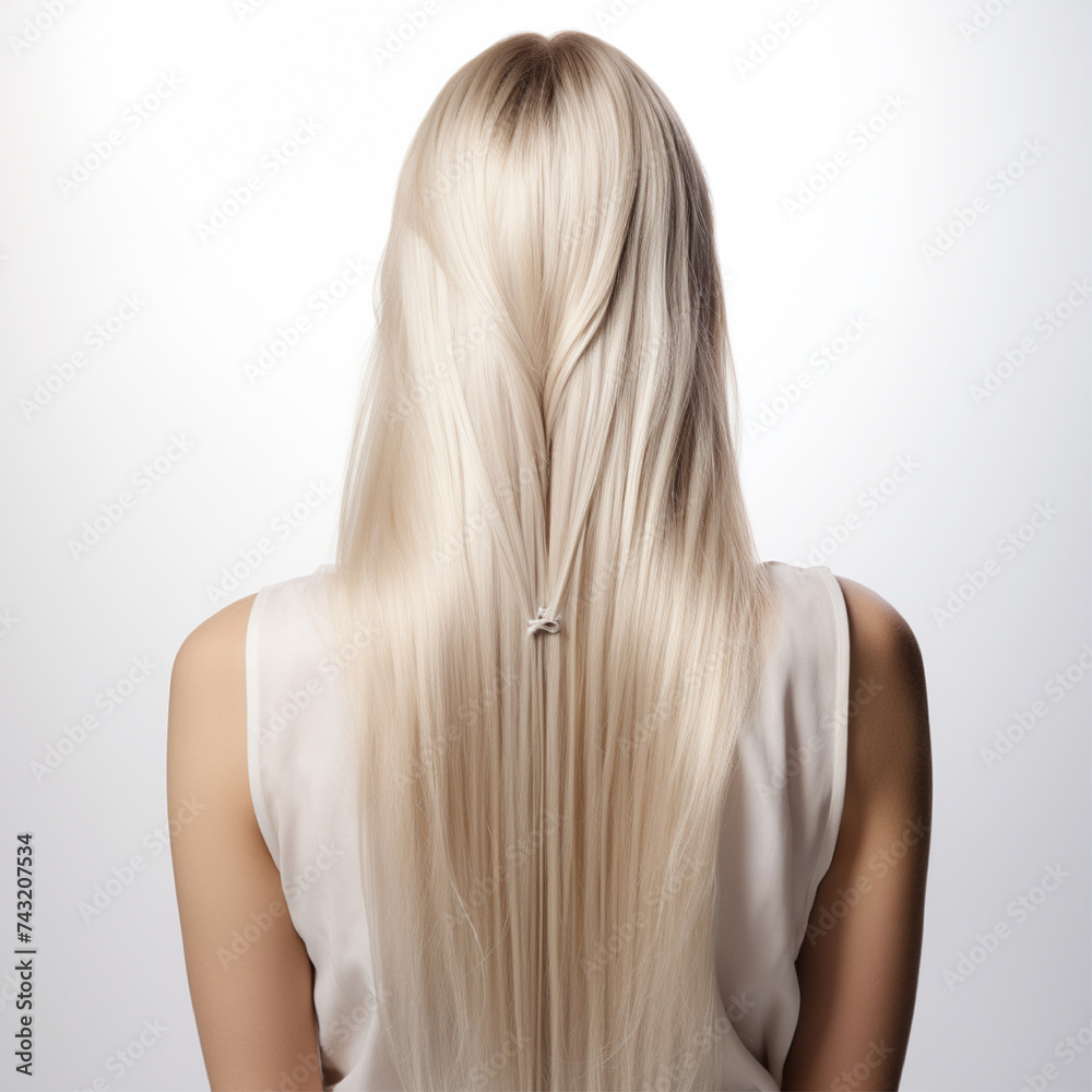 Obraz premium hair. the girl's hair. young woman. beautiful hair. The brunette. blonde. long hair. straight. curls.