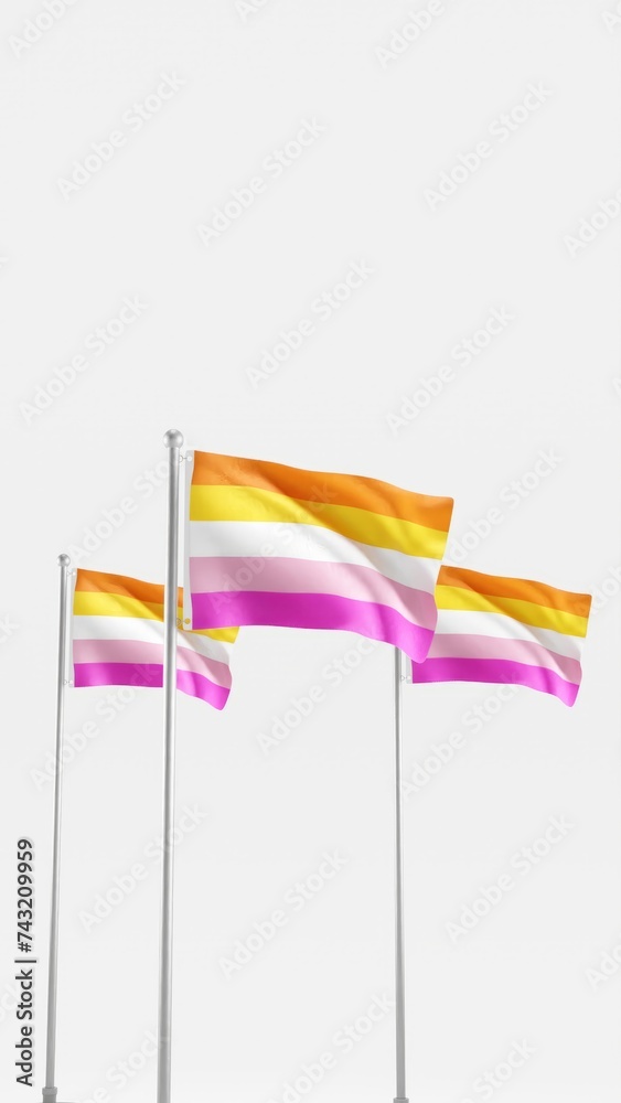 A Display of Unity: Diverse Pride Flags Waving”
