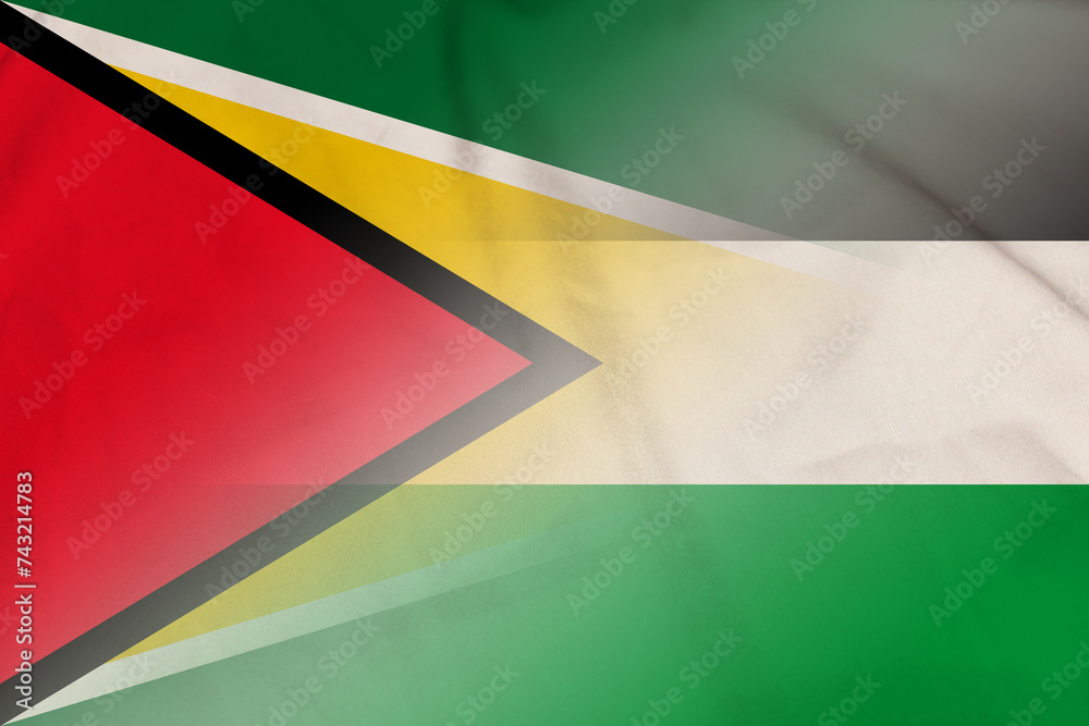 Guyana and Jordan state flag transborder negotiation JOR GUY Guyana and Jordan state flag transborder negotiation JOR GUY