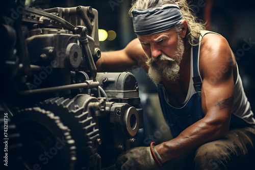 Man working on a machine, hard working man, machinery, skilled wrker, machanic