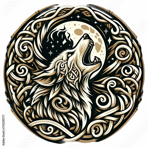 Wolf celtic knot tattoo design photo