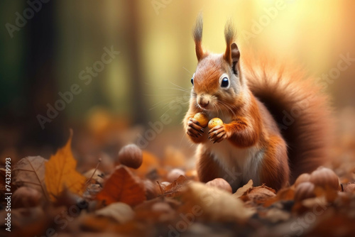 Autumn squirrel with acorn © Michael Böhm