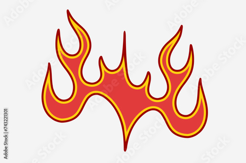 outline flame doodle vector image