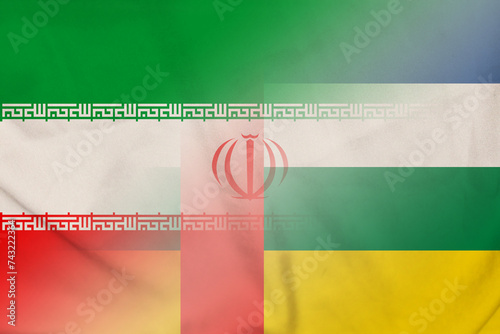 Iran and Central African Republic political flag international negotiation TCD IRN photo