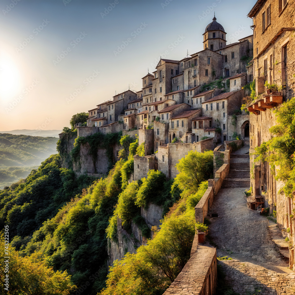 view of a village from Italy - Europe