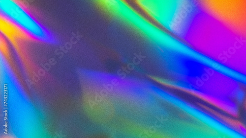 Iridescent foil rainbow gritty noise background photo