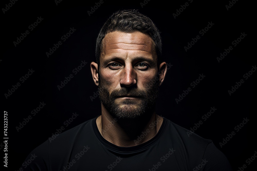 Portrait of a handsome man with a beard on a black background Portrait of a handsome man with a beard on a black background