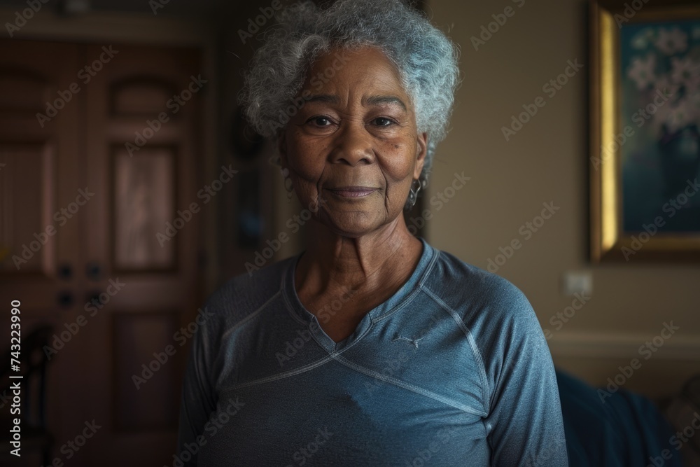 Portrait of an elderly African American woman at home Portrait of an elderly African American woman at home
