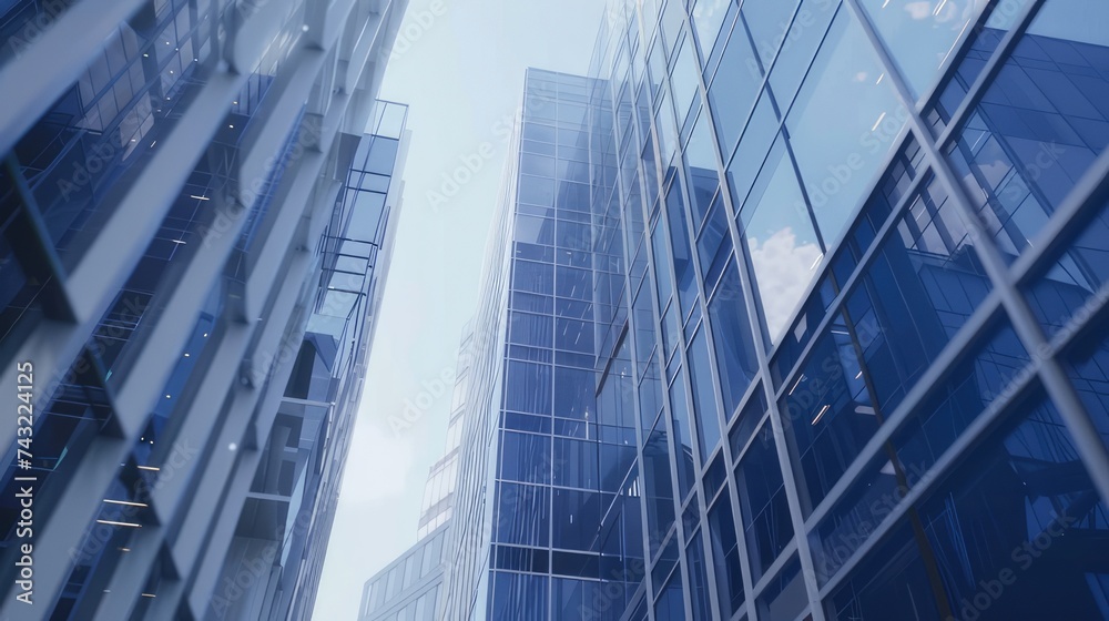 low panoramic and perspective views, impressive heights and scale of skyscrapers. Shooting from below emphasizes their realism and the grandeur of the architectural structures. low panoramic and perspective views, impressive heights and scale of skyscrapers. Shooting from below emphasizes their realism and the grandeur of the architectural structures.