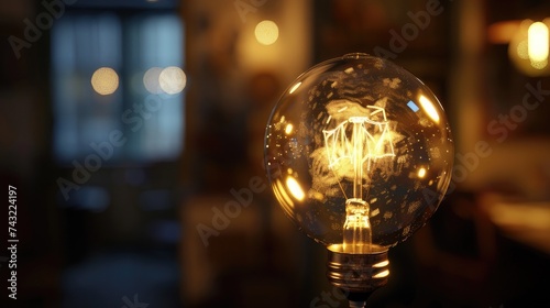 light bulb decor, such as filaments or decorative elements. This technique adds visual interest and depth, creating a sense of dimension and realism. © Светлана Канунникова