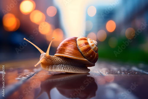Snail, photo of a snail on the ground, animal, small snail