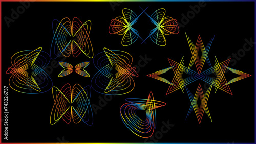 The vector dotted spiral vortex graphic is a visually interesting and complex image. The use of color, movement, and text all contribute to its overall effect.