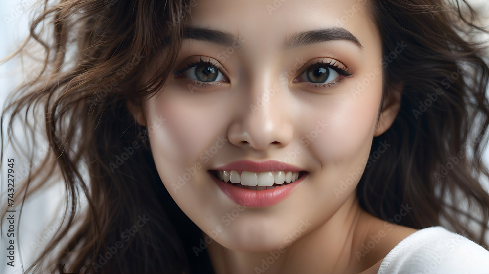 close up beautiful asian woman with natural makeup
