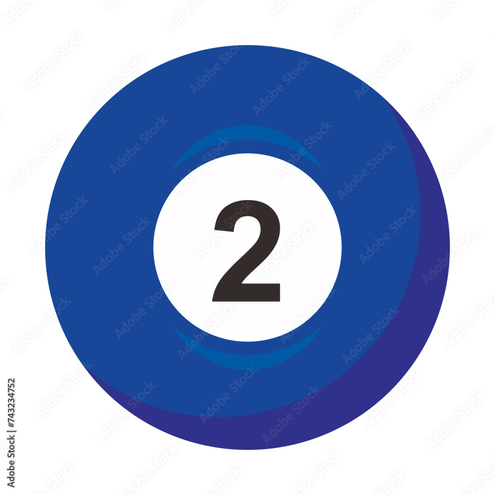 Billiard Ball number 2 Illustration Vector Billiard Ball number 2 Illustration Vector