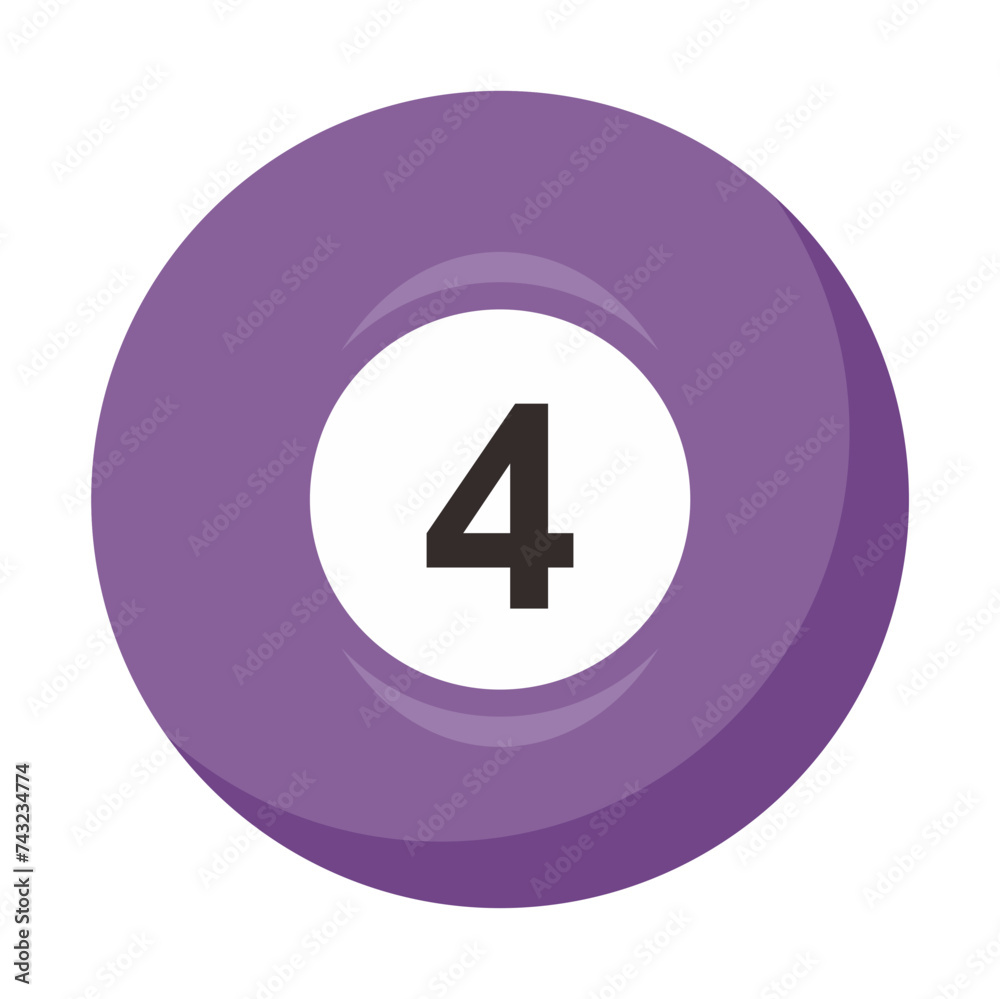 Billiard Ball number 4 Illustration Vector Billiard Ball number 4 Illustration Vector