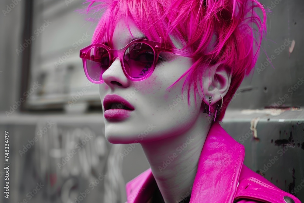 Pink Punk Style Portrait Pink Punk Style Portrait