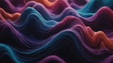 Vibrant Abstract Waves in Neon Colors swirling patterns gradient abstract background, Generative AI